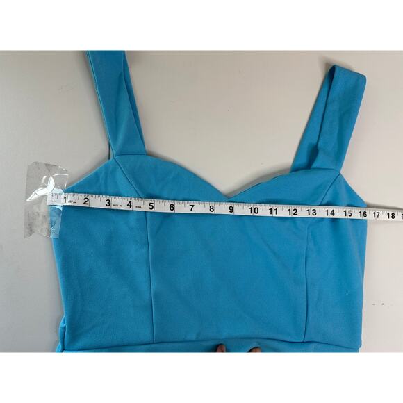 Lulus Always Beautiful Teal Blue Tulip Midi Dress XL NWOT Wedding Guest $69 - Picture 5 of 7